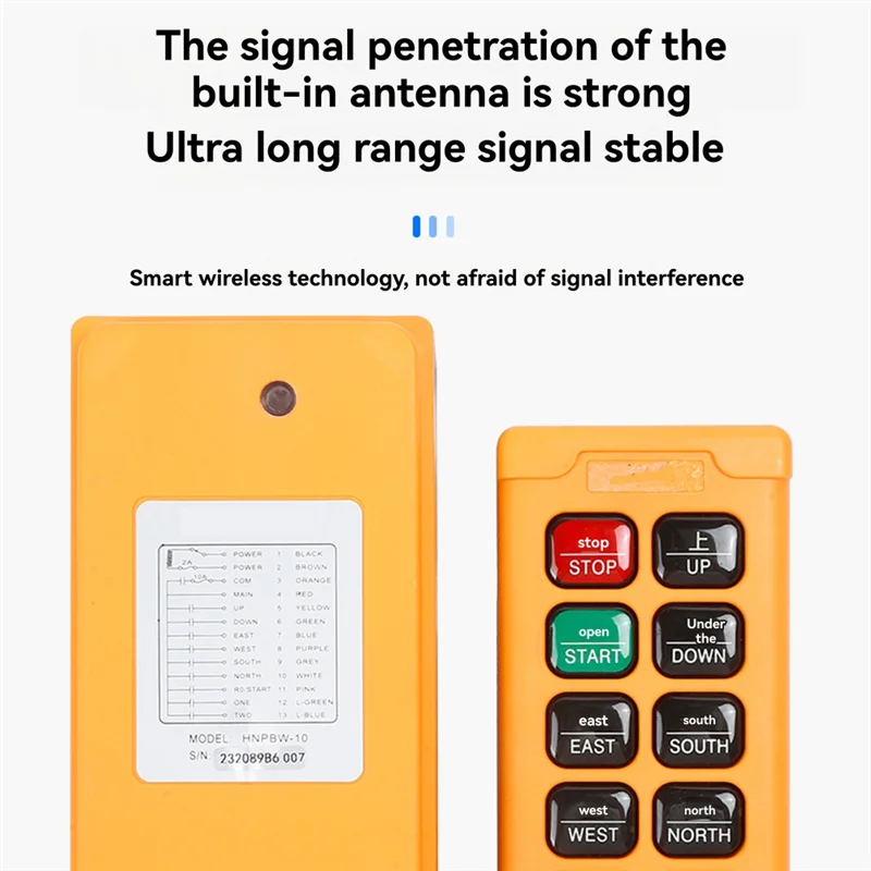AAAN-Industrial Wireless Crane Radio Remote Control System 1 Transmitter 10 Channels 1 Speed Control Hoist Remote Switch
AAAN-Industrial Wireless Crane Radio Remote Control System 1 Transmitter 10 Channels 1 Speed Control Hoist Remote Switch