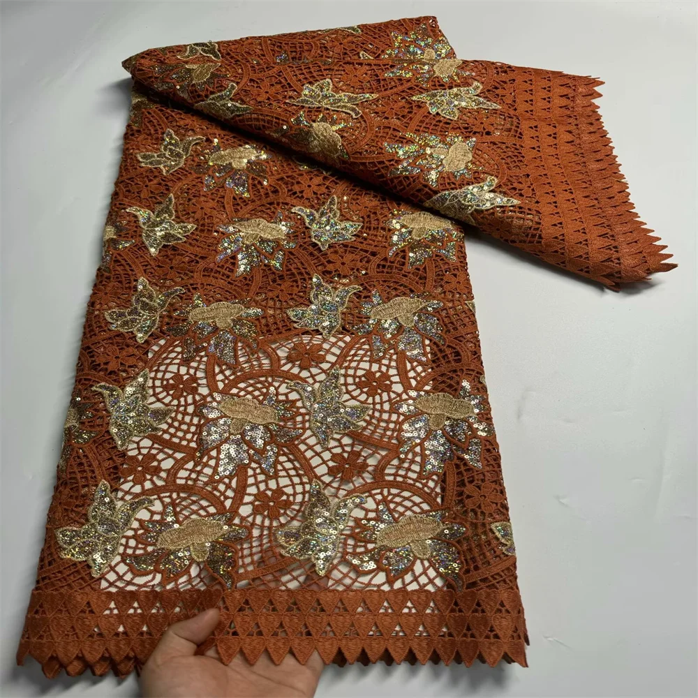 5 Yards Latest Nigerian Guipure Cord Lace Fabric 2024 High Quality African Sequins Lace Fabric For Bridal Elegant Party Dresses
5 Yards Latest Nigerian Guipure Cord Lace Fabric 2024 High Quality African Sequins Lace Fabric For Bridal Elegant Party Dresses