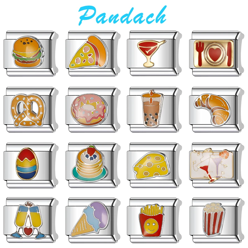 Pandach New Fashion Pizza Cake Donuts Coffee Food Series Charms Italian Links Fit 9mm Stainless Steel Bracelets DIY Jewelry Gift
Pandach New Fashion Pizza Cake Donuts Coffee Food Series Charms Italian Links Fit 9mm Stainless Steel Bracelets DIY Jewelry Gift