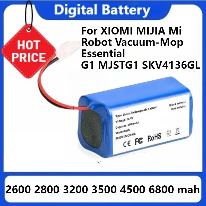 For XIOMI MIJIA Robot Vacuum-Mop Essential G1 MJSTG1 SKV4136GL for Xiaomi Replacement Battery H18650CH-4S1P Multiple Capacities
For XIOMI MIJIA Robot Vacuum-Mop Essential G1 MJSTG1 SKV4136GL for Xiaomi Replacement Battery H18650CH-4S1P Multiple Capacities