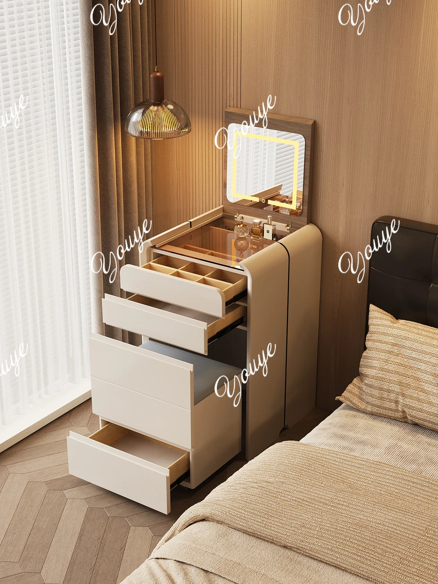 XX Italian Minimalist Dresser Small Apartment Bedroom Simple Solid Wood Flip Makeup Table With Stool Combination
XX Italian Minimalist Dresser Small Apartment Bedroom Simple Solid Wood Flip Makeup Table With Stool Combination