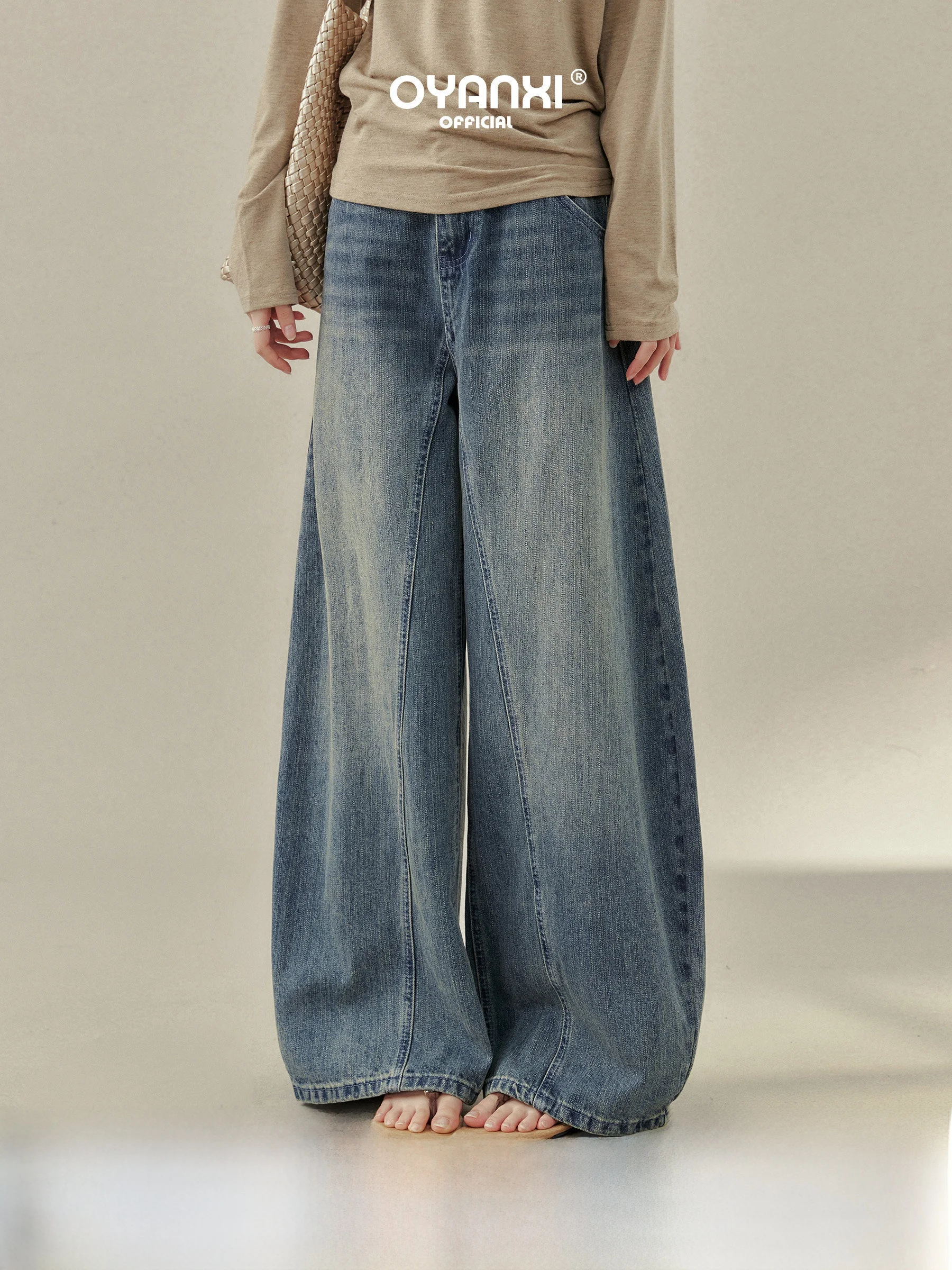 Ou Yang Xi C Position White Wide Leg Jeans Vintage Washed Loose Silhouette High Waist Denim Pants Ladies Spring Season
Ou Yang Xi C Position White Wide Leg Jeans Vintage Washed Loose Silhouette High Waist Denim Pants Ladies Spring Season