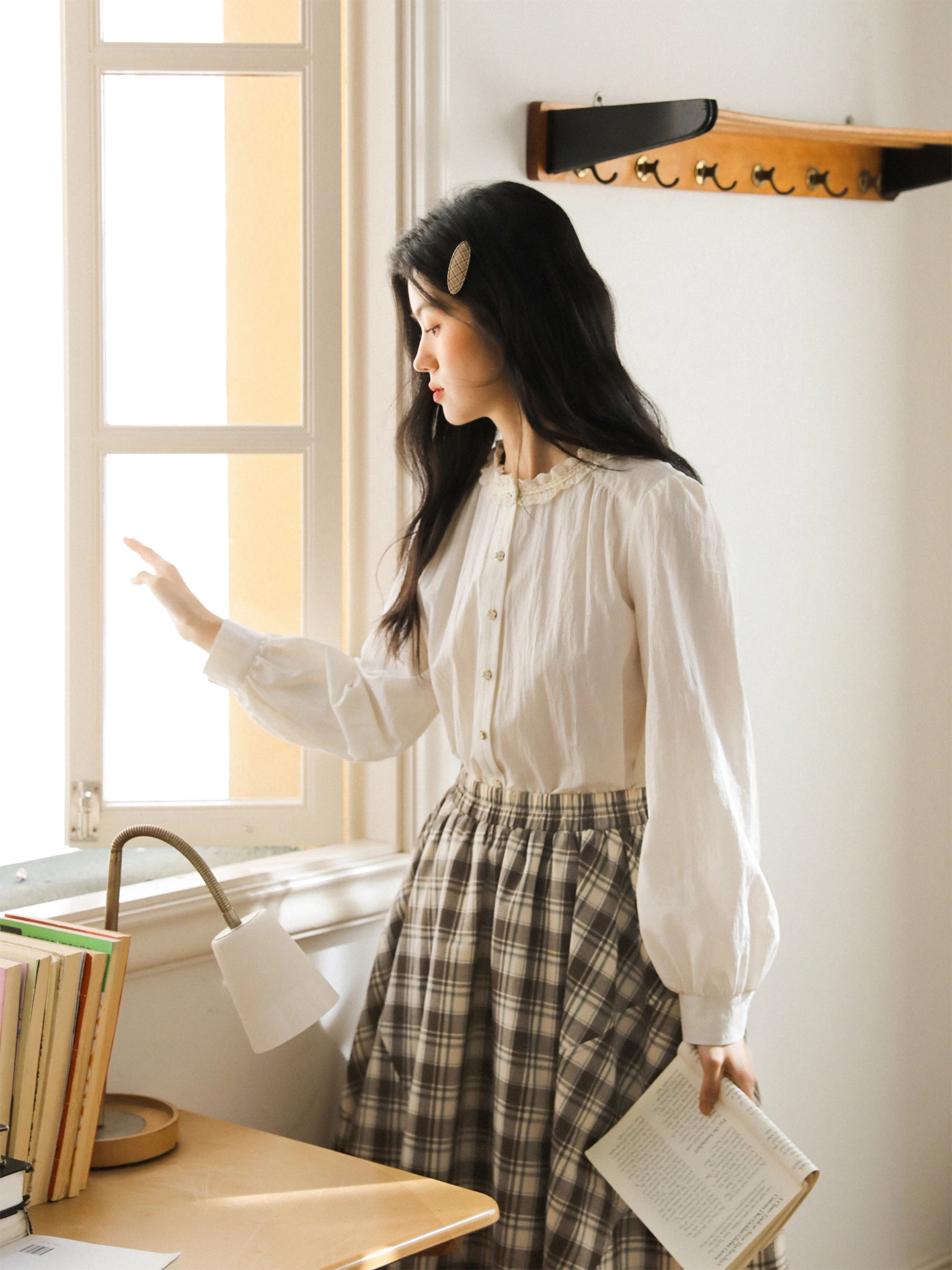 Nesoulum Vintage High Densi Cotton Lace Trim Collar irt 60 Pieces 92 Thin Branch Spring Faion Women's Casual Sle Bubb...
Nesoulum Vintage High Densi Cotton Lace Trim Collar irt 60 Pieces 92 Thin Branch Spring Faion Women's Casual Sle Bubb...