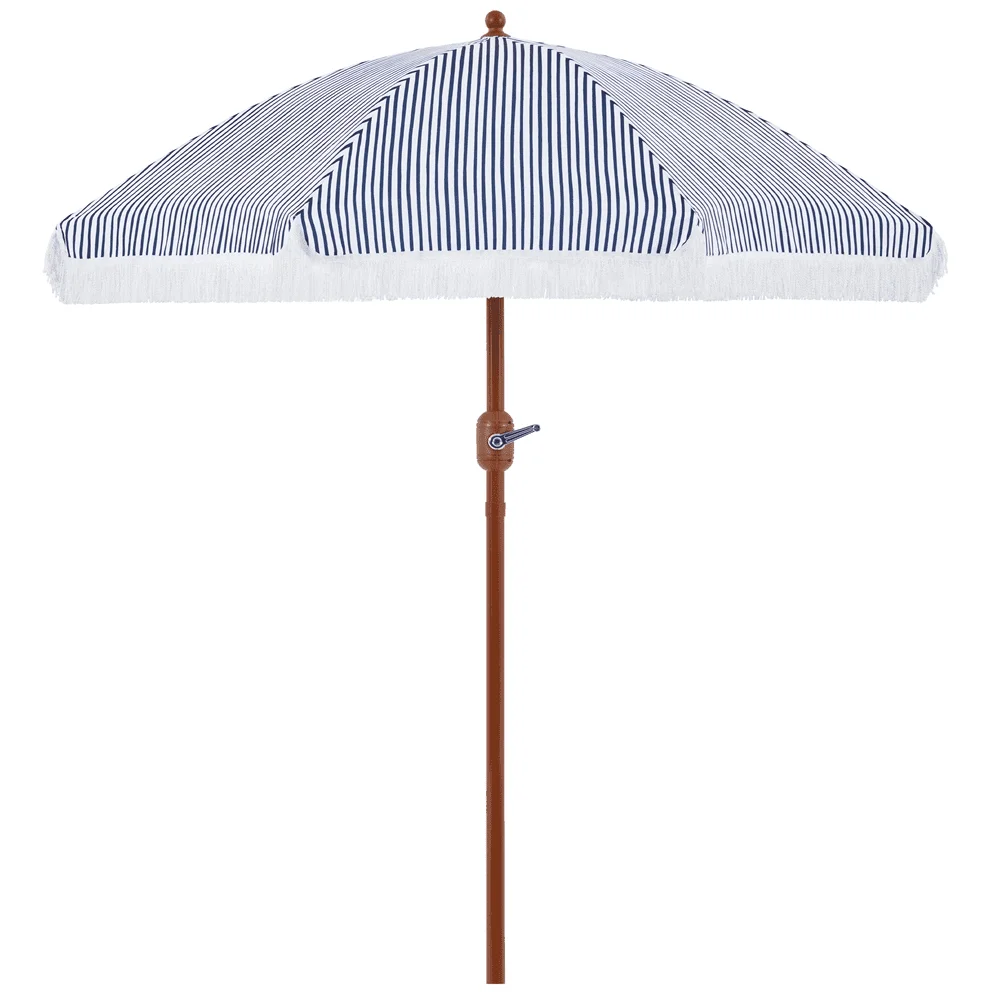 Blue and White Fringe Patio Umbrella for Holiday Decor
Blue and White Fringe Patio Umbrella for Holiday Decor