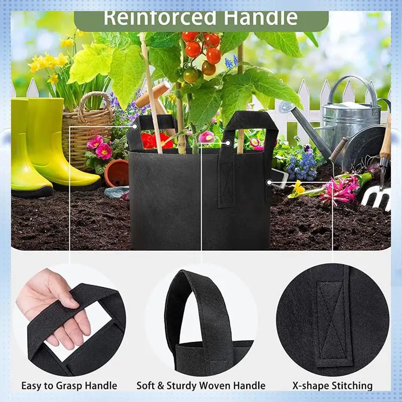 AD-12-Pack Grow Bags 5 галлонов, мешки для цветов из плотной ткани для овощей, прочные ручки и усиленная строчка
AD-12-Pack Grow Bags 5 галлонов, мешки для цветов из плотной ткани для овощей, прочные ручки и усиленная строчка