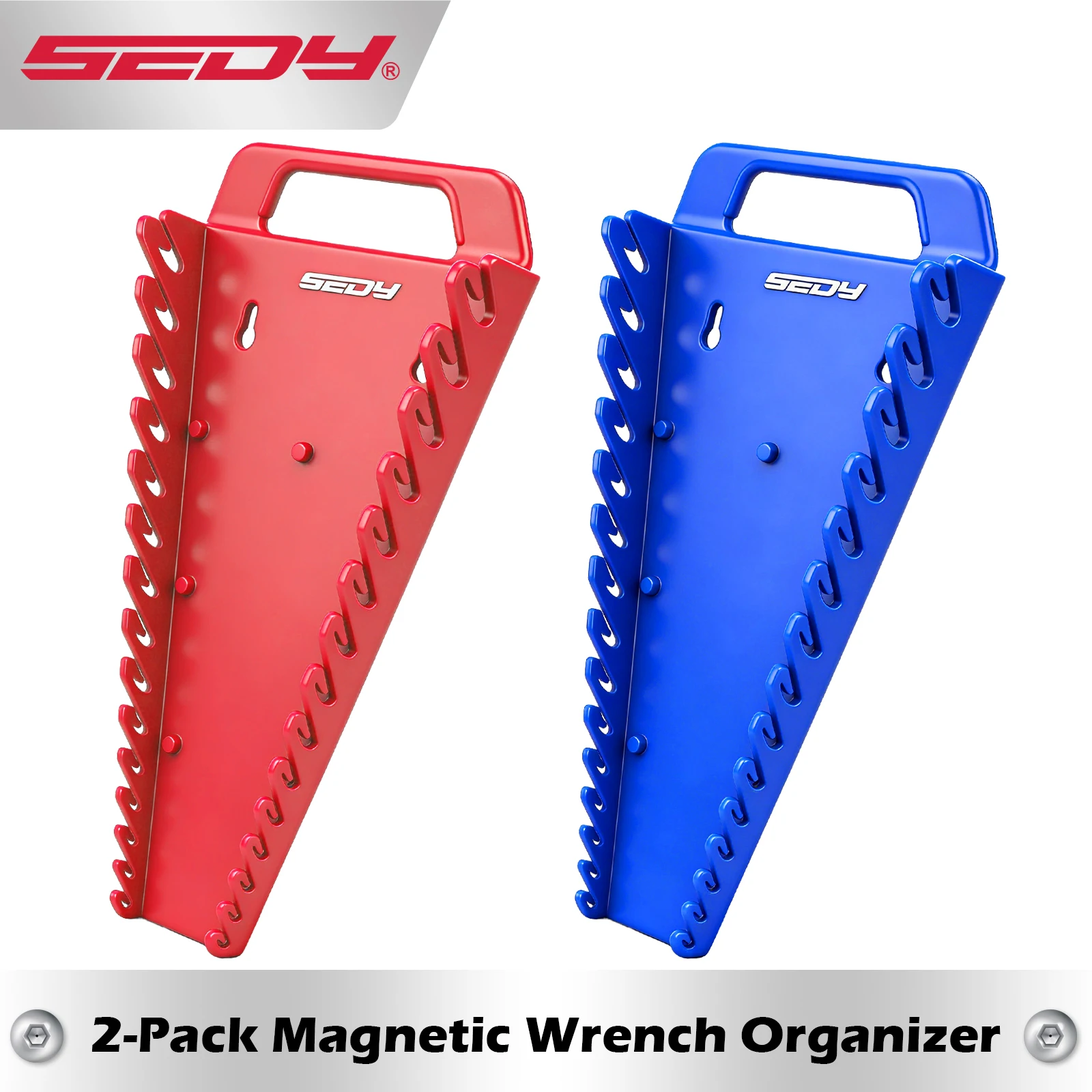 Набор из 2 магнитных органайзеров для гаечных ключей SEDY, 24-слотовая сверхпрочная подставка для хранения, с нескользящей ручкой, подходит для метрических и дюймовых ключей
Набор из 2 магнитных органайзеров для гаечных ключей SEDY, 24-слотовая сверхпрочная подставка для хранения, с нескользящей ручкой, подходит для метрических и дюймовых ключей