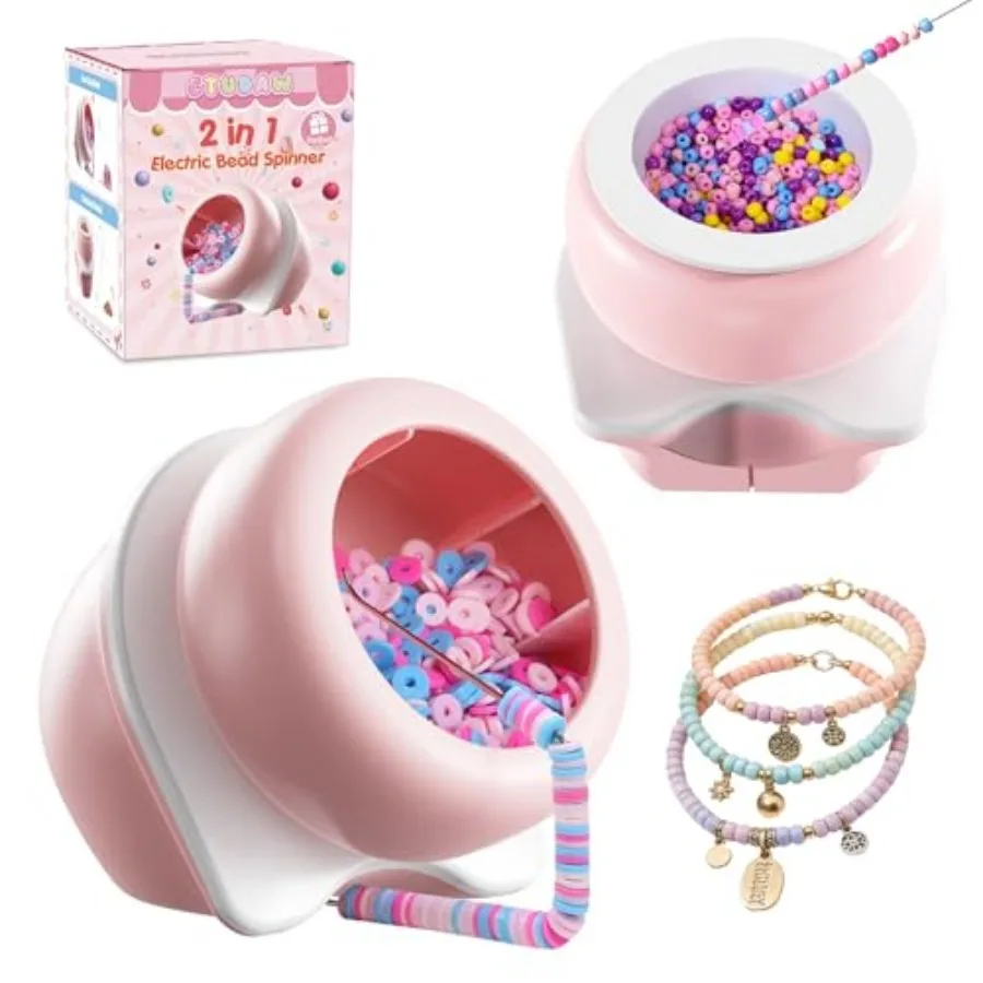 Electric Bead Spinner Tools, 2 in Rechargeable Clay Bead Kit and Cordless Seed Bead Spinner for Jewelry Making, Automatic Brace
Electric Bead Spinner Tools, 2 in Rechargeable Clay Bead Kit and Cordless Seed Bead Spinner for Jewelry Making, Automatic Brace