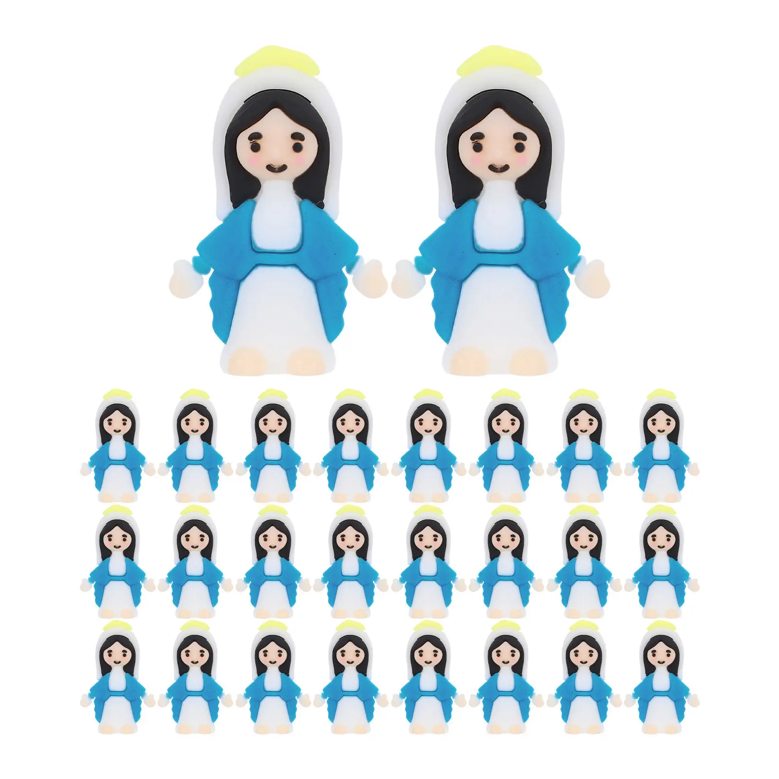30Pcs Mini Virgin Mary Statues Cartoon-Style Religious Decorations for Easter Baptism Party Favors Egg Fillers Shelf Desk Travel
30Pcs Mini Virgin Mary Statues Cartoon-Style Religious Decorations for Easter Baptism Party Favors Egg Fillers Shelf Desk Travel