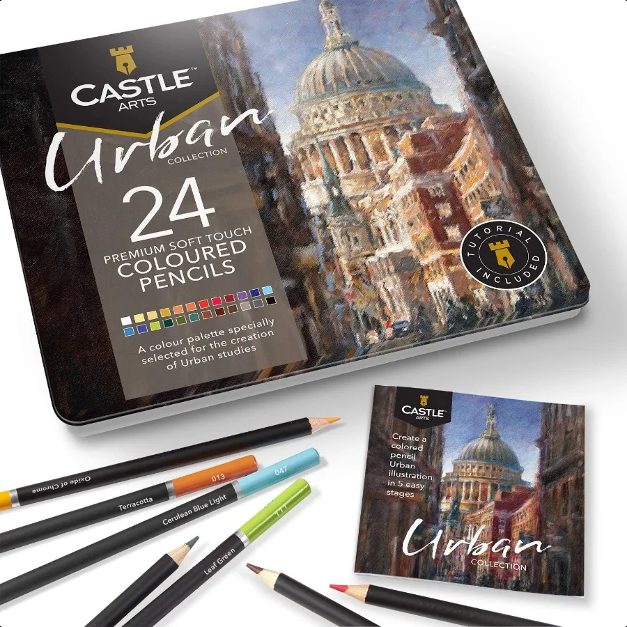 Набор 24-цветных карандашей Urban Sketching в жестяной коробке, гладкие пигментированные сердечники высшего качества, идеально подходящие для городской пейзаж
Набор 24-цветных карандашей Urban Sketching в жестяной коробке, гладкие пигментированные сердечники высшего качества, идеально подходящие для городской пейзаж