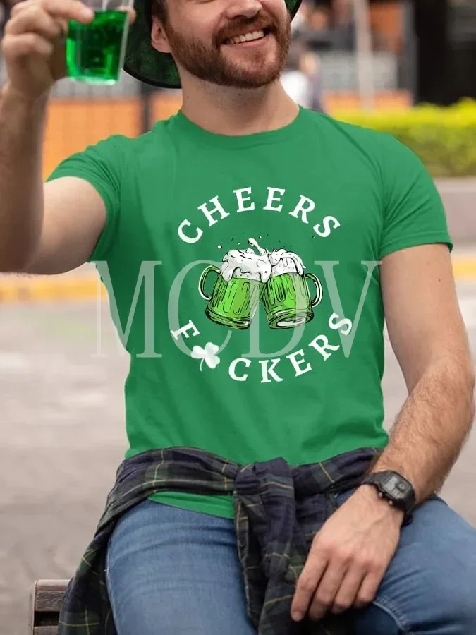 2023 Summer Men's Printed Casual Crew Neck Short Sleeve Happy St. Patrick's Day Cheers Fuckers Green Beer3D Printed T Shirt
2023 Summer Men's Printed Casual Crew Neck Short Sleeve Happy St. Patrick's Day Cheers Fuckers Green Beer3D Printed T Shirt