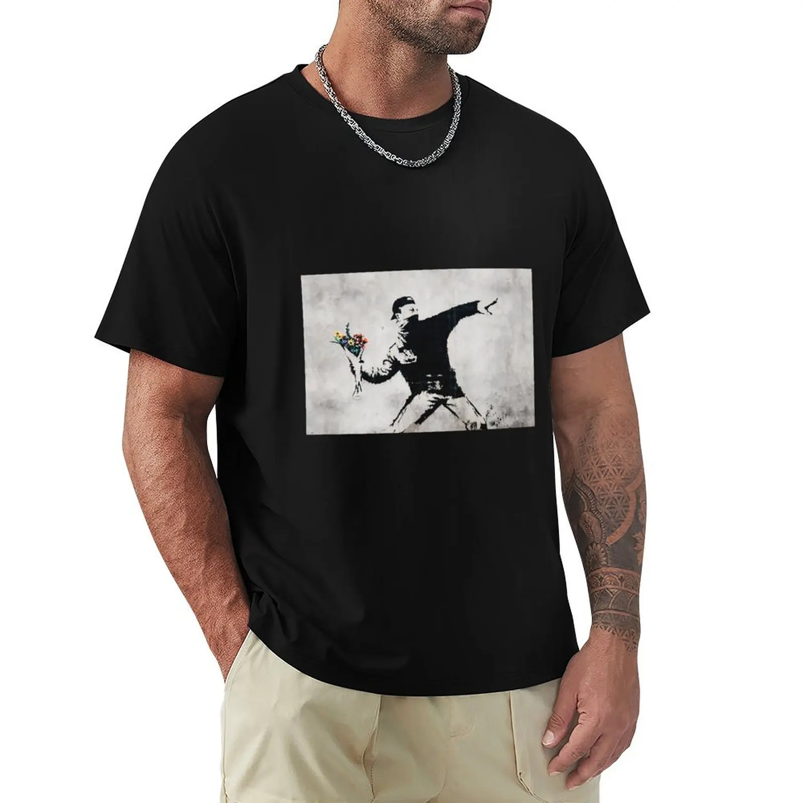 Flower Thrower - Original Banksy Mural T-Shirt boys whites quick-drying men tshirt
Flower Thrower - Original Banksy Mural T-Shirt boys whites quick-drying men tshirt