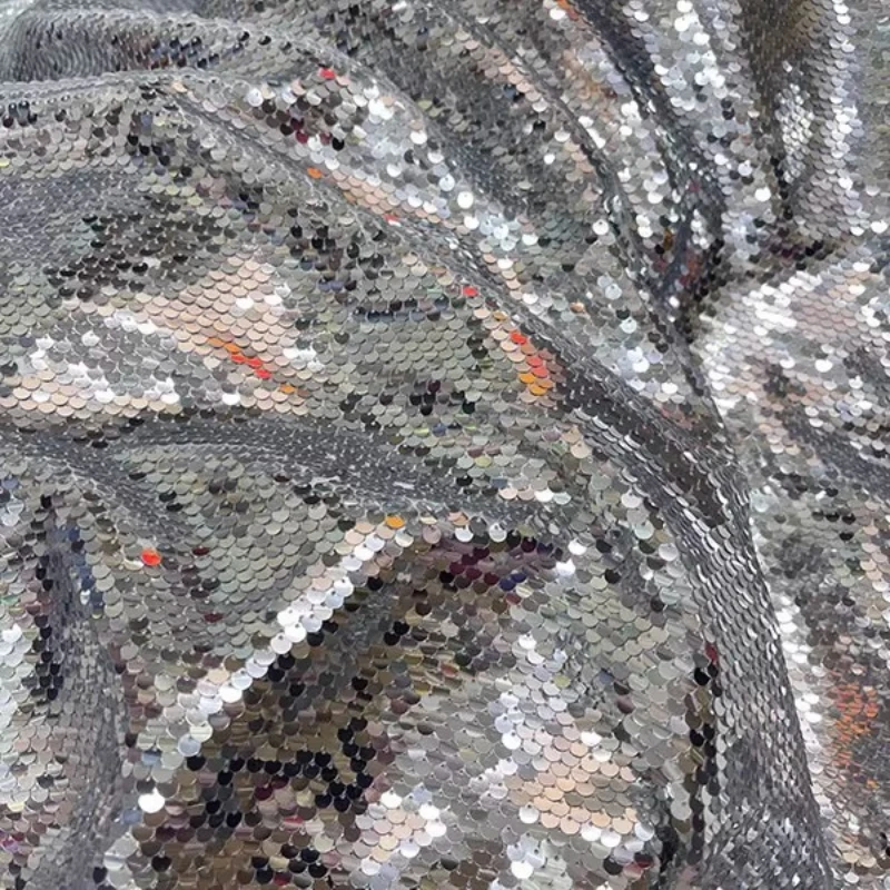 5mm Silver Sequin Embroidered Fabric for DIY Sewing Handmade Evening Dress Decoration Skirt Luggage Bags Material Cloth
5mm Silver Sequin Embroidered Fabric for DIY Sewing Handmade Evening Dress Decoration Skirt Luggage Bags Material Cloth