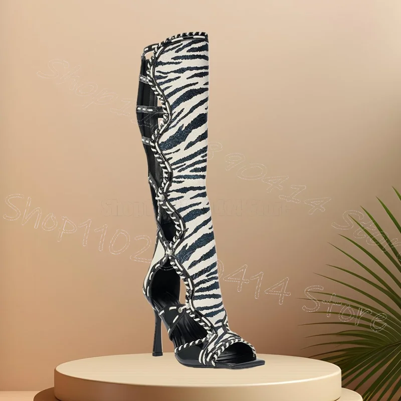 Zebra Print Hollow Design Sandals Boots Back Zipper Women Shoes Thin High Heels Fashion Party Banquet 2026 Zapatos Para Mujere
Zebra Print Hollow Design Sandals Boots Back Zipper Women Shoes Thin High Heels Fashion Party Banquet 2026 Zapatos Para Mujere