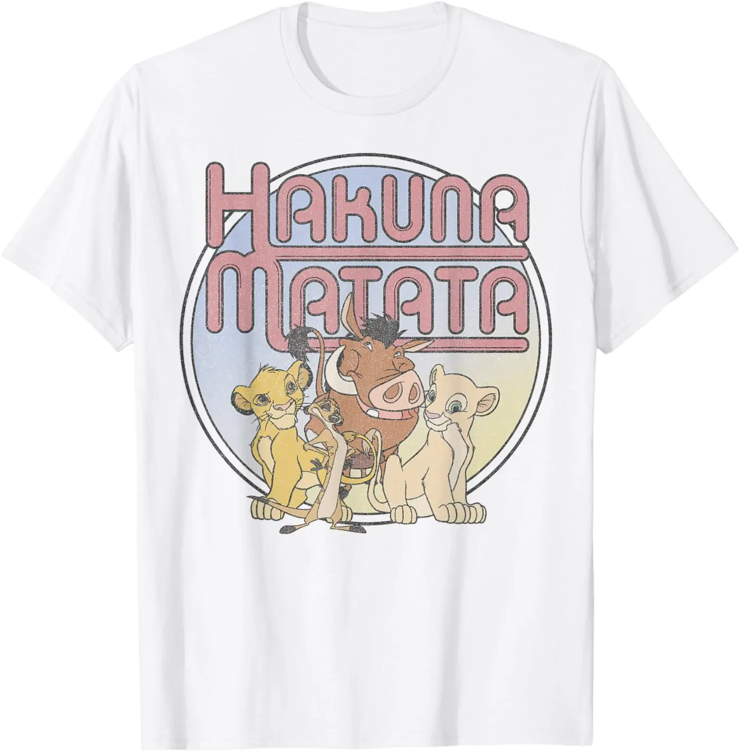 Retro Hakuna Matata Simba And Friends T-Shirt Summer short-sleeved breathable sweat-wicking versatile fashion T-shirt for back-to-school season, unisex, Cartoon Anime
Retro Hakuna Matata Simba And Friends T-Shirt Summer short-sleeved breathable sweat-wicking versatile fashion T-shirt for back-to-school season, unisex, Cartoon Anime