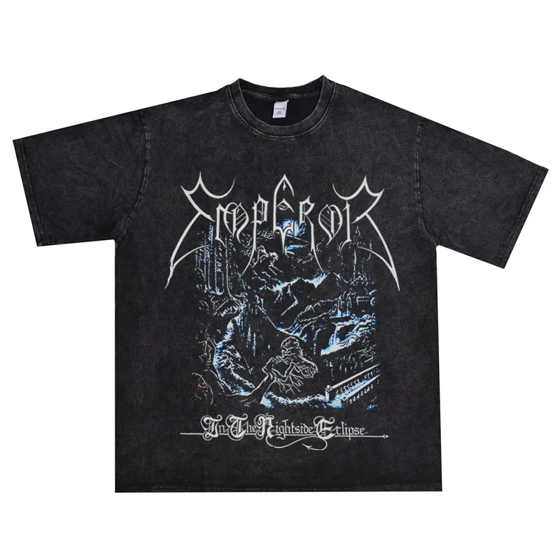 The Norwegian Metal Rock Band Emperor Features A Unique Printed Short-sleeved T-shirt with A Washable Distressed Finish
The Norwegian Metal Rock Band Emperor Features A Unique Printed Short-sleeved T-shirt with A Washable Distressed Finish