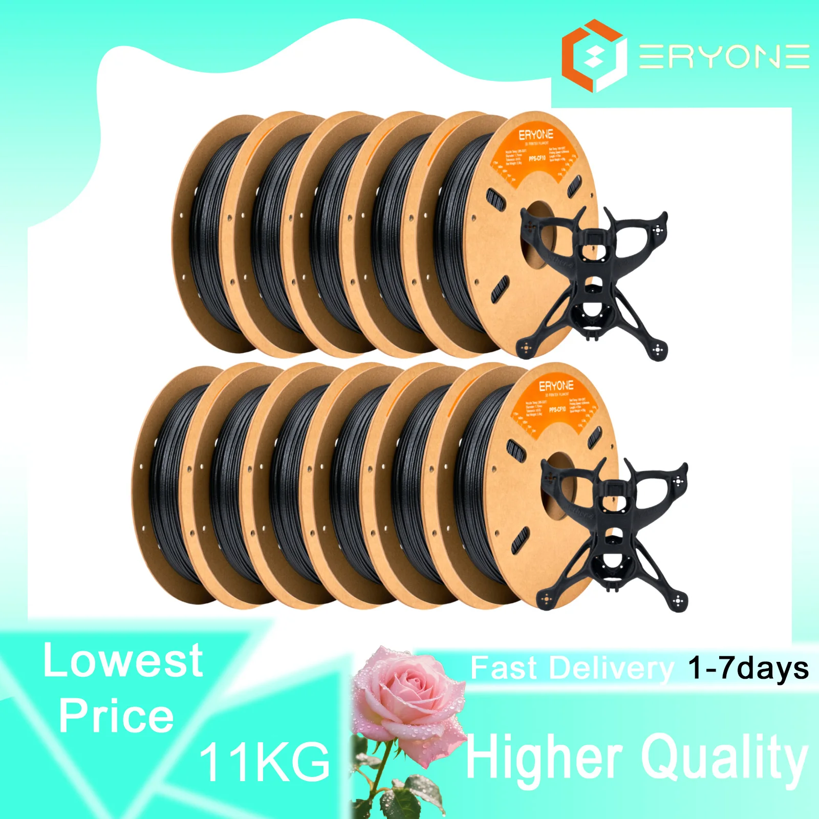 Филамент ERYONE PA12 из стекловолокна, 11 кг/7 кг/3 кг/1 кг, полиамид (PA) 1,75 мм +/- 0,03 мм, подходит для большинства FDM-принтеров
Филамент ERYONE PA12 из стекловолокна, 11 кг/7 кг/3 кг/1 кг, полиамид (PA) 1,75 мм +/- 0,03 мм, подходит для большинства FDM-принтеров