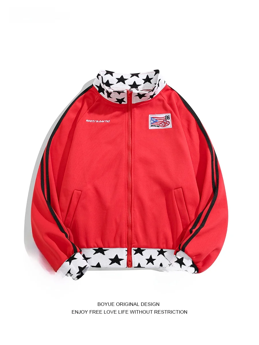 Boyue Street Sle Color Blo Star Collar Open Cardigan Sweatirt Jaet ex Casual Sports Baseball orm Long Sve
Boyue Street Sle Color Blo Star Collar Open Cardigan Sweatirt Jaet ex Casual Sports Baseball orm Long Sve