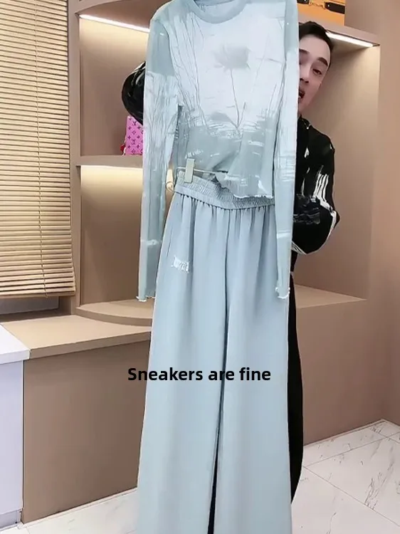 Fall 2025 Fashion Sportswear Set Women's Loose Long Sleeve T-shirt Wide Leg Pants Two-Piece Set Casual Style High Waist
Fall 2025 Fashion Sportswear Set Women's Loose Long Sleeve T-shirt Wide Leg Pants Two-Piece Set Casual Style High Waist