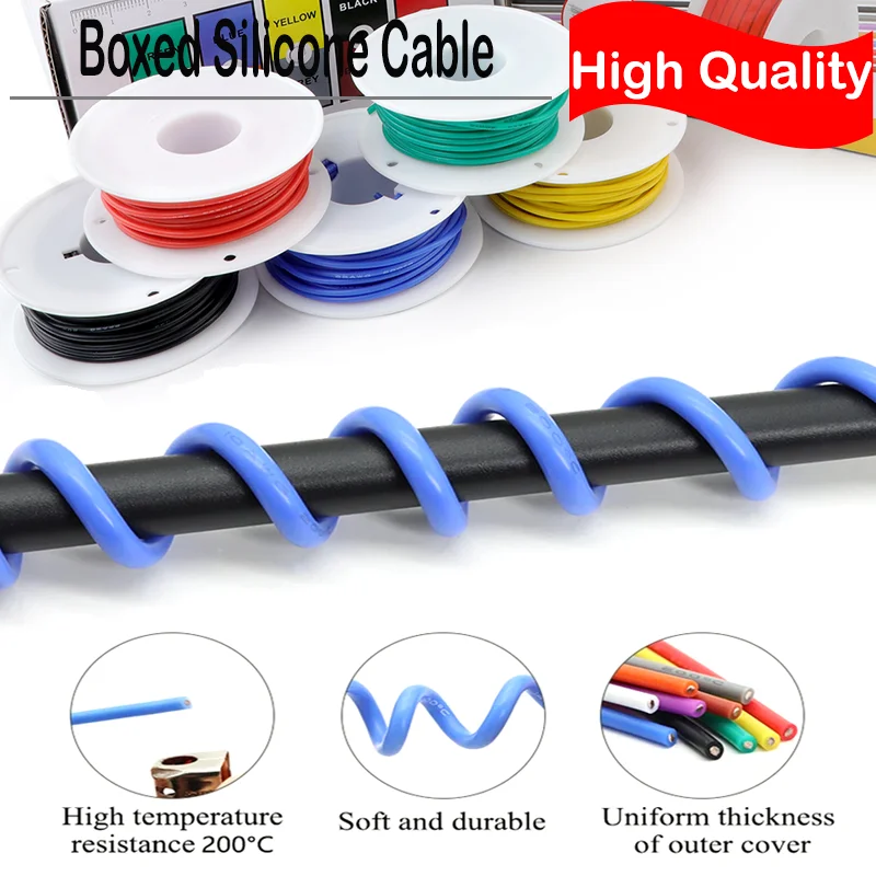 16/18/20/22/24/26/28/30AWG 5 Colors High Temp Silicone Insulated Tinned Copper Stranded Hookup Wire, DIY Electrical Wiring Cable
16/18/20/22/24/26/28/30AWG 5 Colors High Temp Silicone Insulated Tinned Copper Stranded Hookup Wire, DIY Electrical Wiring Cable