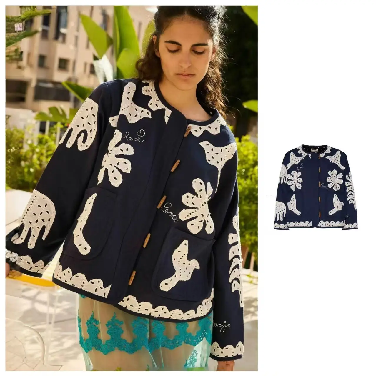 Классическая вышитая свободная женская одежда Jaet Nordic Sle, верхняя одежда из смеси хлопка, длинный хлопок с пуговицами
Классическая вышитая свободная женская одежда Jaet Nordic Sle, верхняя одежда из смеси хлопка, длинный хлопок с пуговицами