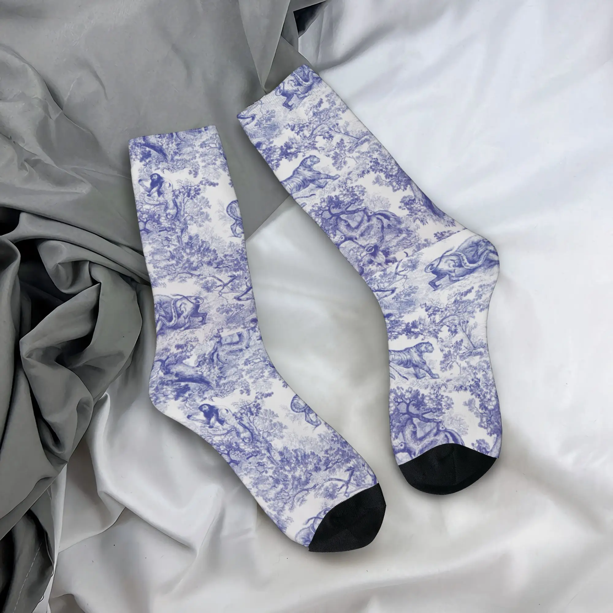 Custom Funny Vintage Classic French Toile De Jouy Navy Blue Motif Pattern Socks Animal Forest Floral Art Football Sports Socks
Custom Funny Vintage Classic French Toile De Jouy Navy Blue Motif Pattern Socks Animal Forest Floral Art Football Sports Socks