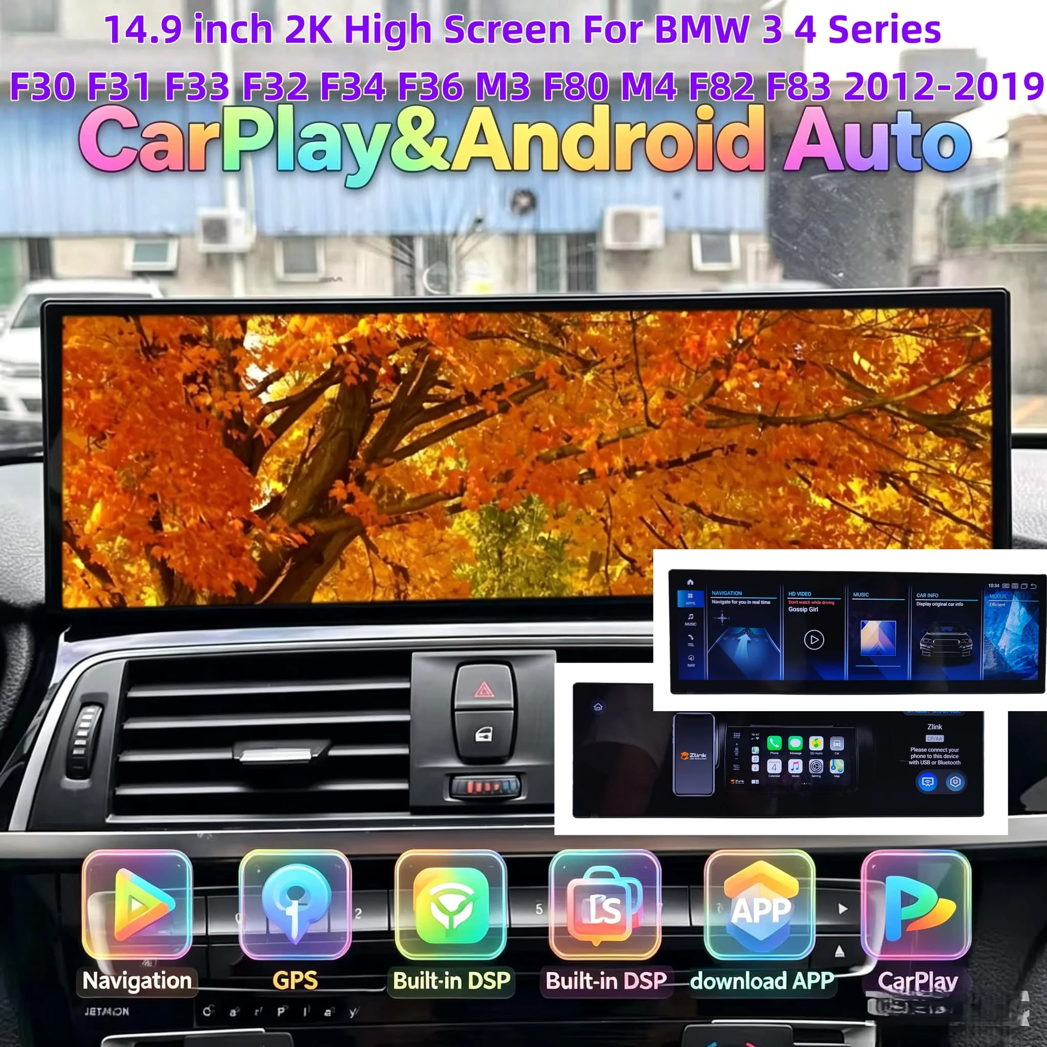 14.9" Car Multimedia Player For BMW 3 4 Series F30 F31 F33 F32 F34 F36 M3 F80 M4 F82 F83 2012-2019 Carplay Android Stereo Navi
14.9" Car Multimedia Player For BMW 3 4 Series F30 F31 F33 F32 F34 F36 M3 F80 M4 F82 F83 2012-2019 Carplay Android Stereo Navi