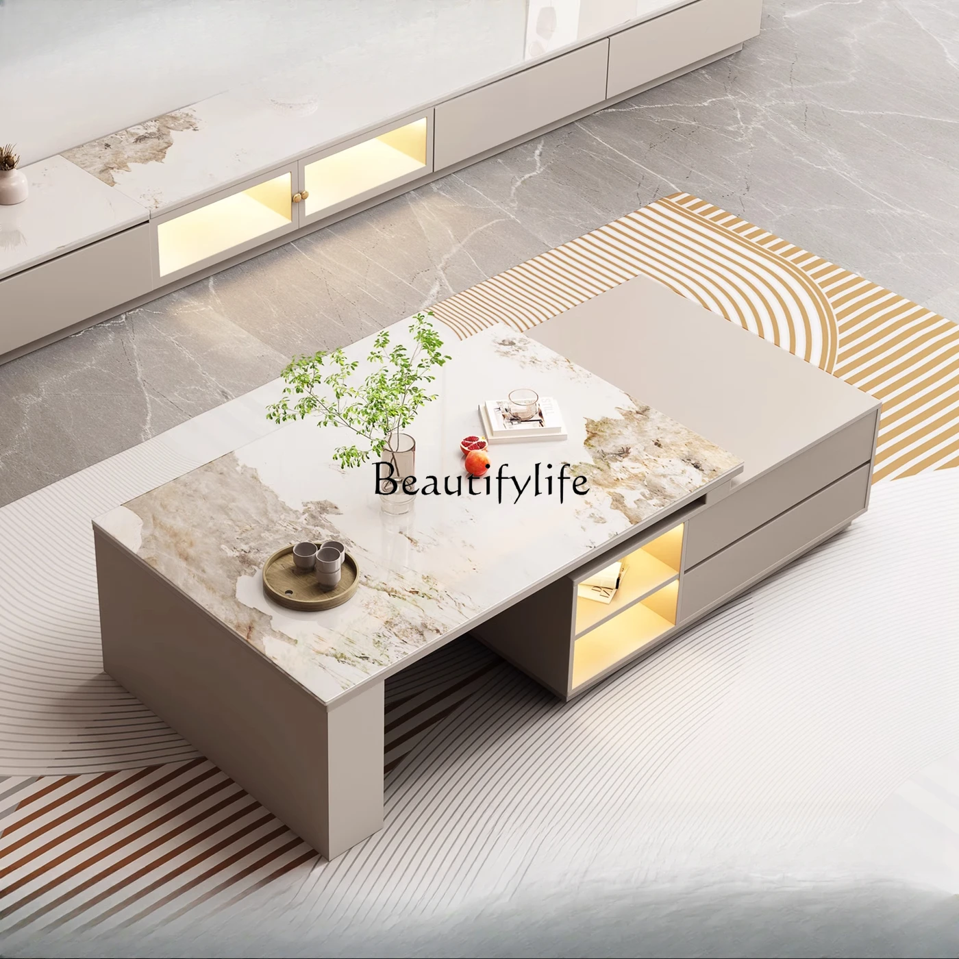 Solid wood rock slab telescopic coffee table light luxury high sense minimalist
Solid wood rock slab telescopic coffee table light luxury high sense minimalist