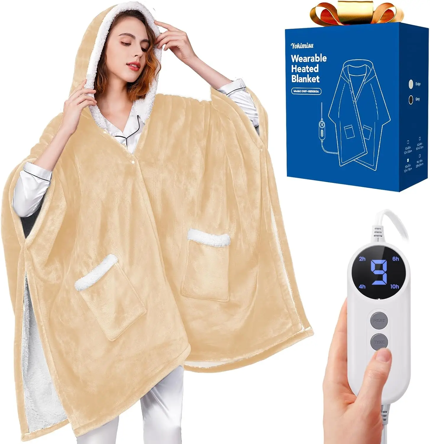 Двустороннее одеяло с подогревом, карманами и капюшоном - 9 уровней нагрева, таймер, можно стирать в машине, желтый цвет
Двустороннее одеяло с подогревом, карманами и капюшоном - 9 уровней нагрева, таймер, можно стирать в машине, желтый цвет