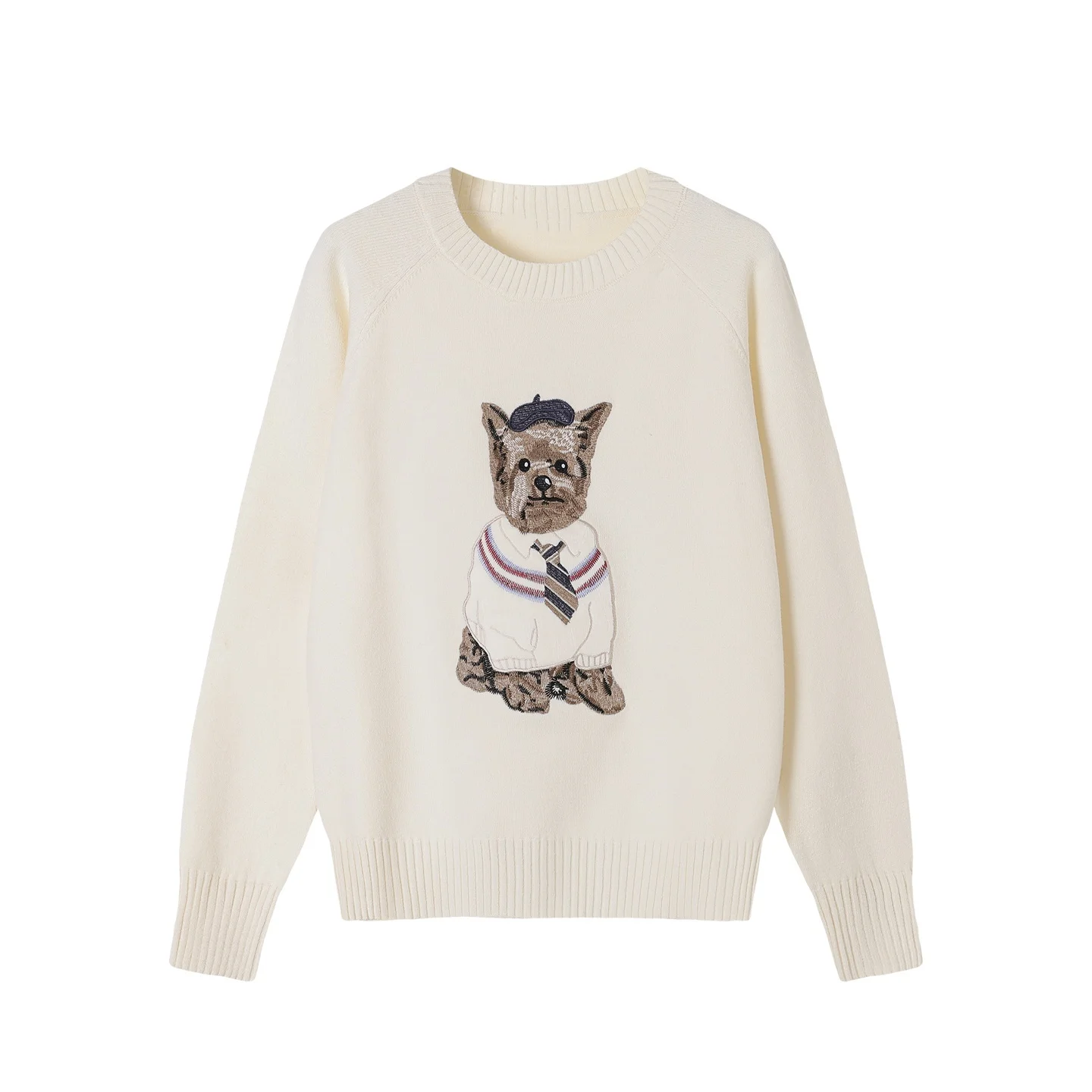 New Autumn Cartoon Puppy Embroidered Round Neck Knitted Pullover Sweater For Women Fashionable And Elegant Loose Casual Jumpers
New Autumn Cartoon Puppy Embroidered Round Neck Knitted Pullover Sweater For Women Fashionable And Elegant Loose Casual Jumpers