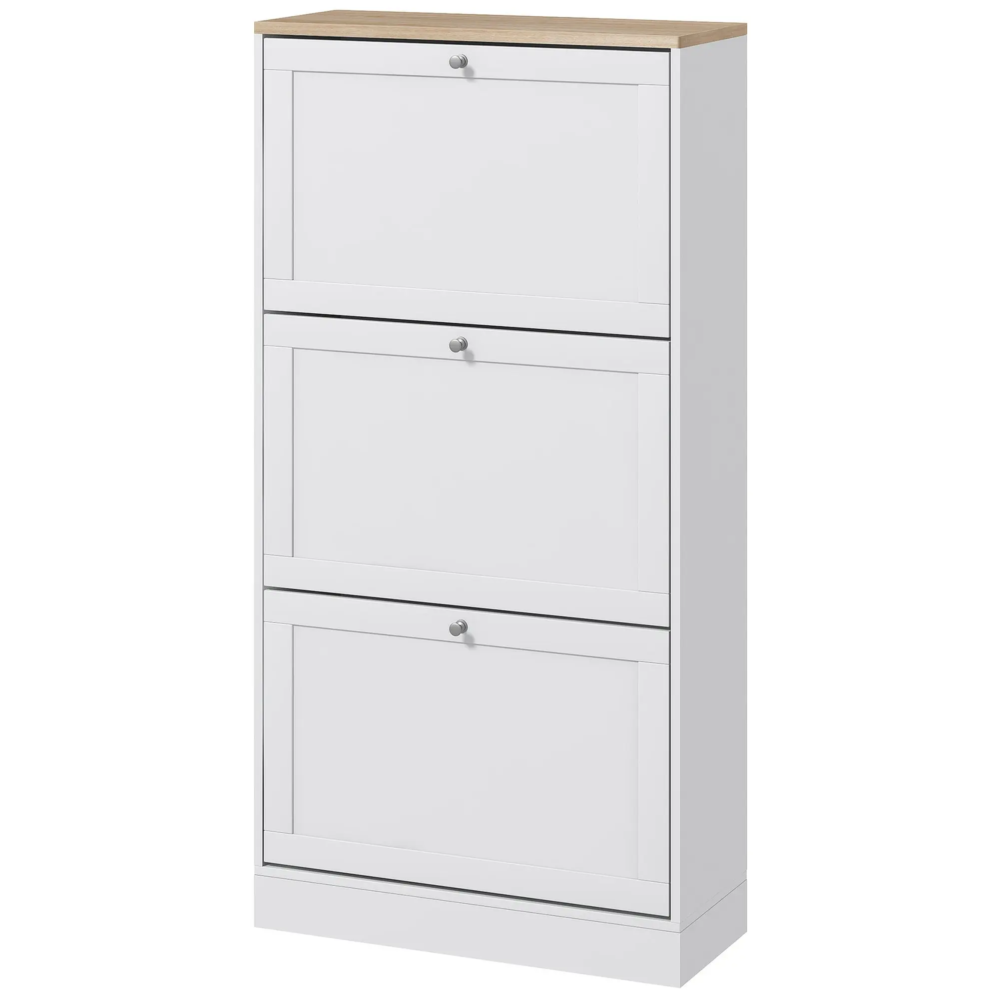HOMCOM Modern Shoe Storage Cabinet, 3 Flip Drawers, Adjustable Shelves, for 18 Pairs, White
HOMCOM Modern Shoe Storage Cabinet, 3 Flip Drawers, Adjustable Shelves, for 18 Pairs, White