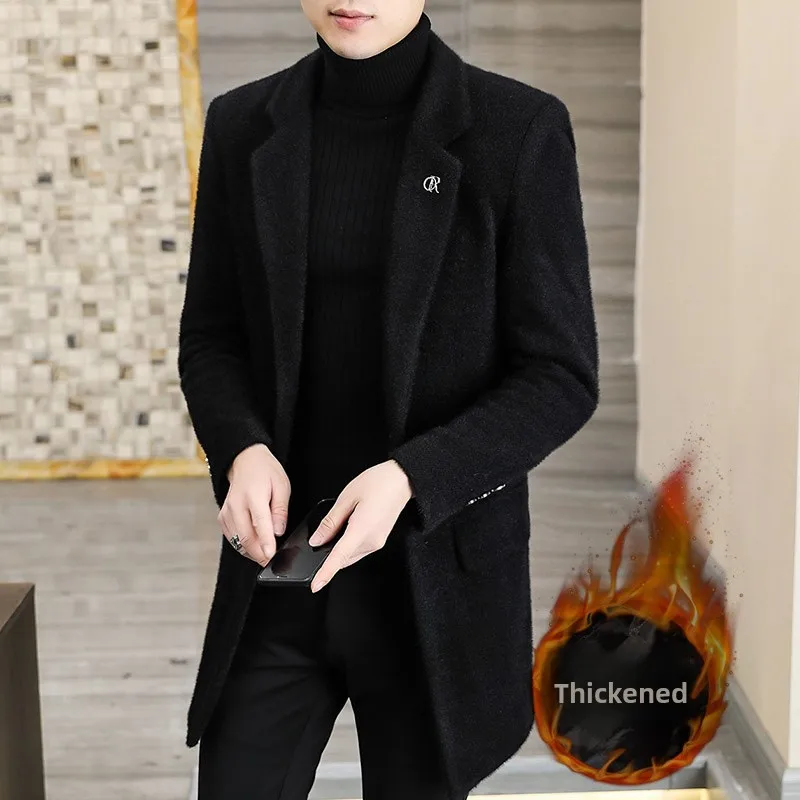 Men's Mid-Length Woolen Coat Trendy Brand Korean Sle Haome Slim Knee-Length Youth Outerwear Autumn Winter Faion
Men's Mid-Length Woolen Coat Trendy Brand Korean Sle Haome Slim Knee-Length Youth Outerwear Autumn Winter Faion