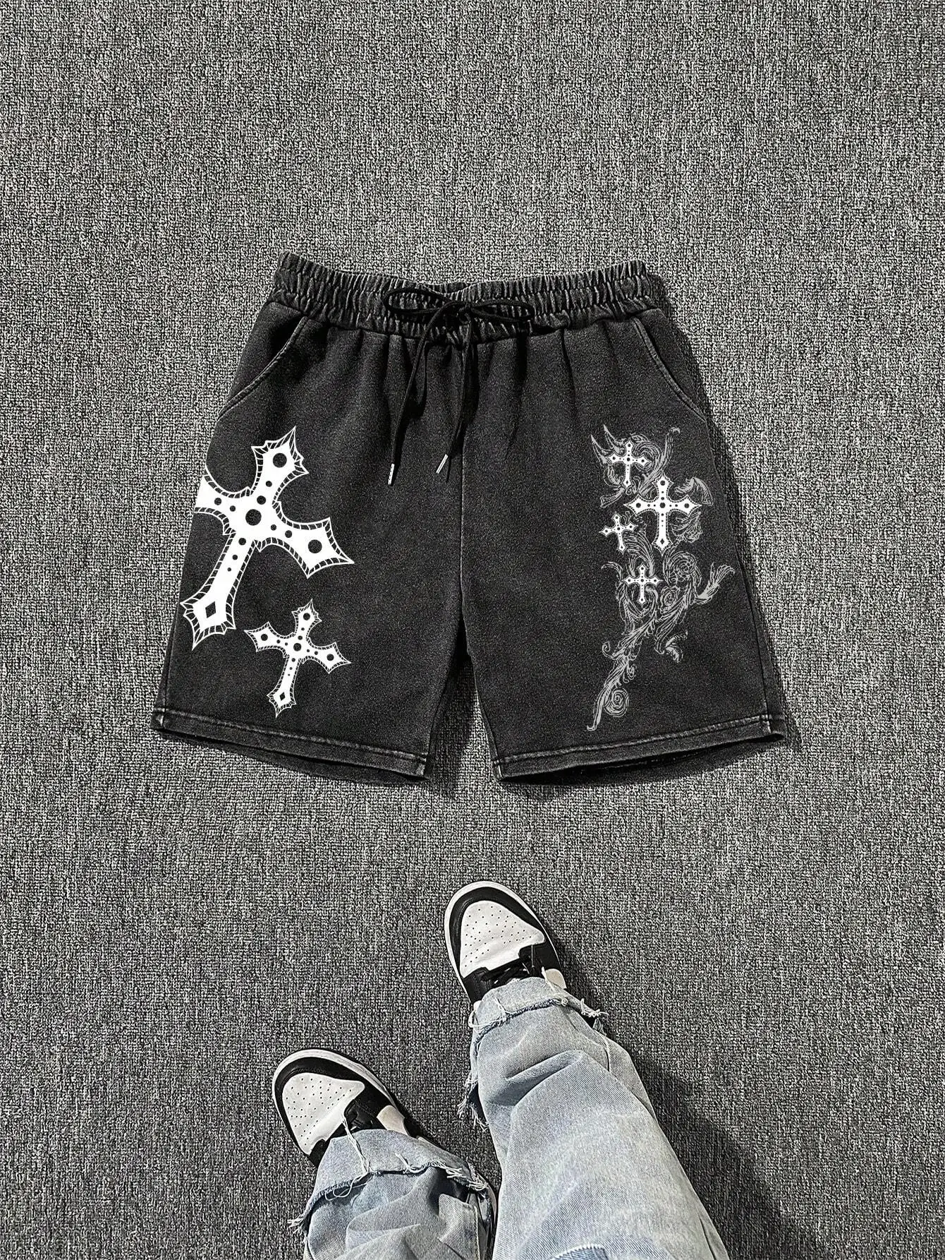 Men's Washed Cotton Cross Print Casual Shorts Summer Streetwear Emo 2000s Style
Men's Washed Cotton Cross Print Casual Shorts Summer Streetwear Emo 2000s Style