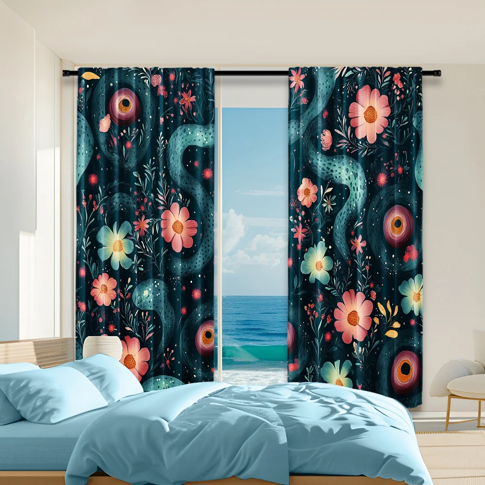 2 pcs, versatile polyester transparent curtains for home decoration Botanical Snake And Bat Forest for use in bedrooms and
2 pcs, versatile polyester transparent curtains for home decoration Botanical Snake And Bat Forest for use in bedrooms and