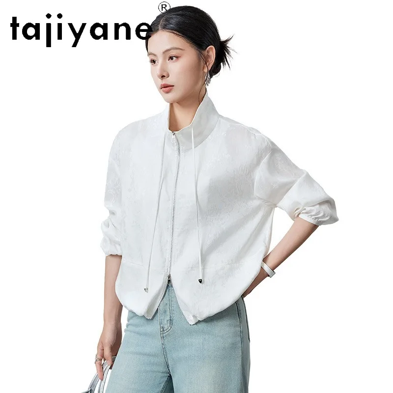 Tajiyane New Jackets Short Jacquard Long Sleeve Tops Lapel White Coat Women Jacket Thin Clothes Casual Jackets for Women 방수자켓
Tajiyane New Jackets Short Jacquard Long Sleeve Tops Lapel White Coat Women Jacket Thin Clothes Casual Jackets for Women 방수자켓