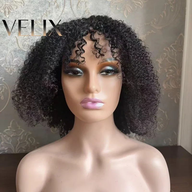 14Inch Natural Color Afro Kinky Curly Human Hair Full Machine Wig with Bangs Soft Texture Breathable Daily Use Wedding Cosplay
14Inch Natural Color Afro Kinky Curly Human Hair Full Machine Wig with Bangs Soft Texture Breathable Daily Use Wedding Cosplay