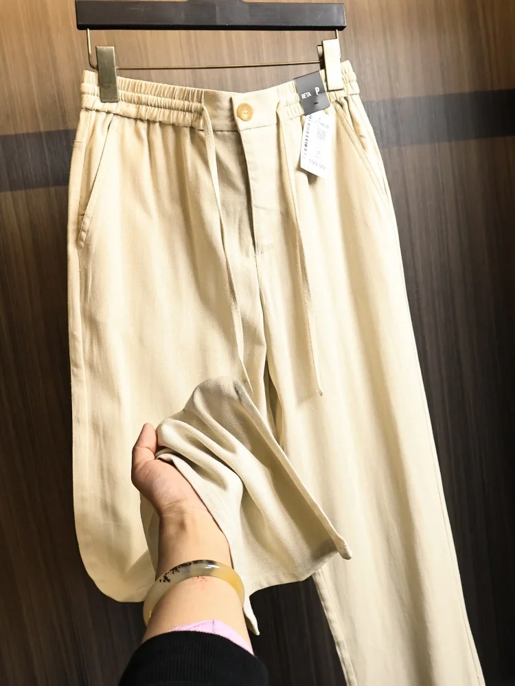 Natural Linen Men's Casual Pants High-End Summer Elastic Waist Straight Leg Breathable Comfortable Fashionable Urban Style
Natural Linen Men's Casual Pants High-End Summer Elastic Waist Straight Leg Breathable Comfortable Fashionable Urban Style