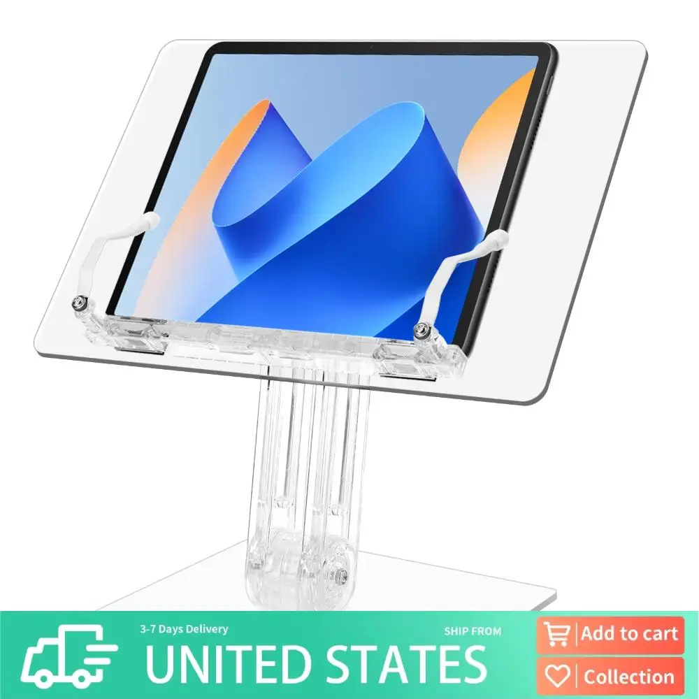 Acrylic Tablet Stand 180° Rotation Liftable Reading Book Holder Adjustable Transparent Tablet Holder Desk Stand for iPad
Acrylic Tablet Stand 180° Rotation Liftable Reading Book Holder Adjustable Transparent Tablet Holder Desk Stand for iPad