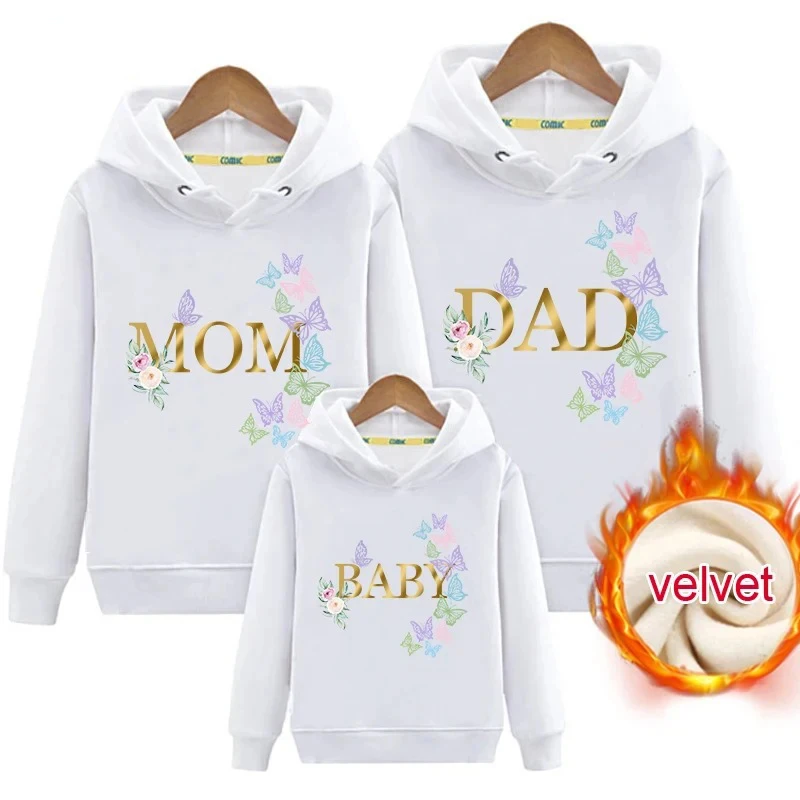 Matching family clothing autumn and winter children's pullover, cotton hooded shirt, butterfly printed family clothing top
Matching family clothing autumn and winter children's pullover, cotton hooded shirt, butterfly printed family clothing top