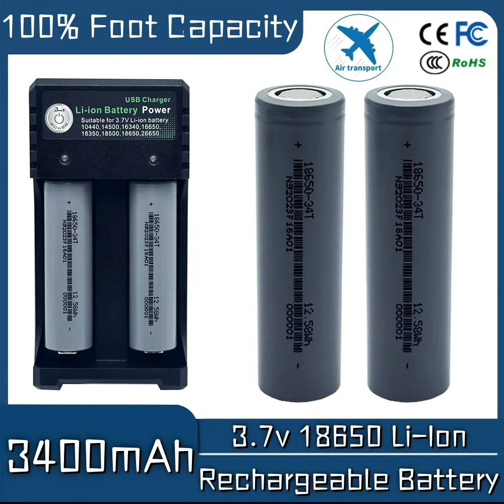 18650 Rechargeable Battery 3.7V 3500mAh Li-ion Battery Cell for Power Tool Battery Flashlight Solar light+charger
18650 Rechargeable Battery 3.7V 3500mAh Li-ion Battery Cell for Power Tool Battery Flashlight Solar light+charger