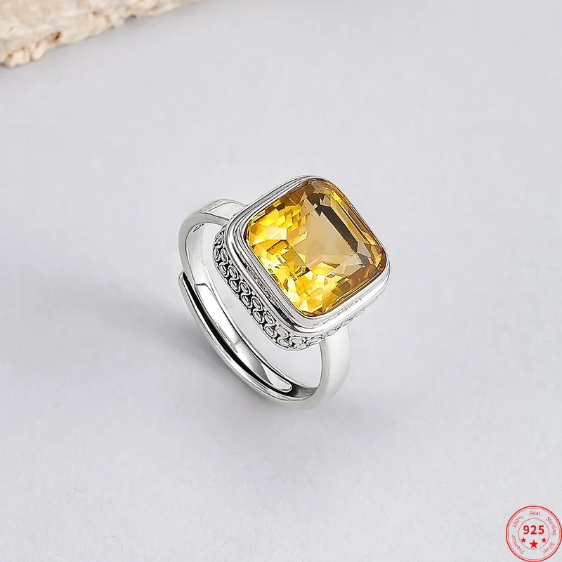 S925 Sterling Silver Charm Rings for Women Men Palace Style Retro Pattern Inlaid Tangent Plane Citrine Fashion Jewelry Wholesale
S925 Sterling Silver Charm Rings for Women Men Palace Style Retro Pattern Inlaid Tangent Plane Citrine Fashion Jewelry Wholesale