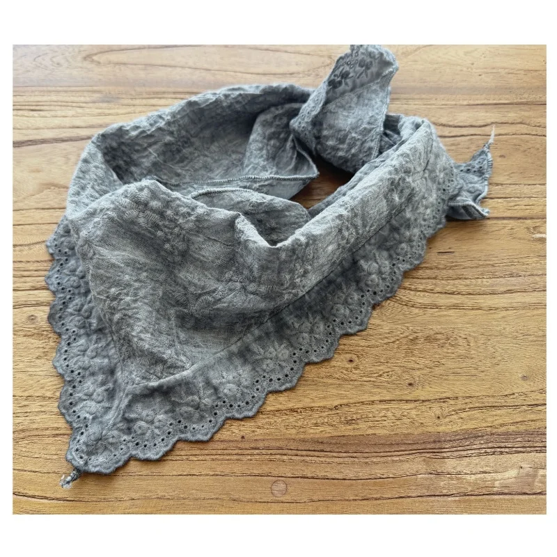 Ethnic Style Solid Color Embroidered Hollow Lace Triangular Scarf New Summer Thin Design Sun Protection Neck Protection Soft
Ethnic Style Solid Color Embroidered Hollow Lace Triangular Scarf New Summer Thin Design Sun Protection Neck Protection Soft