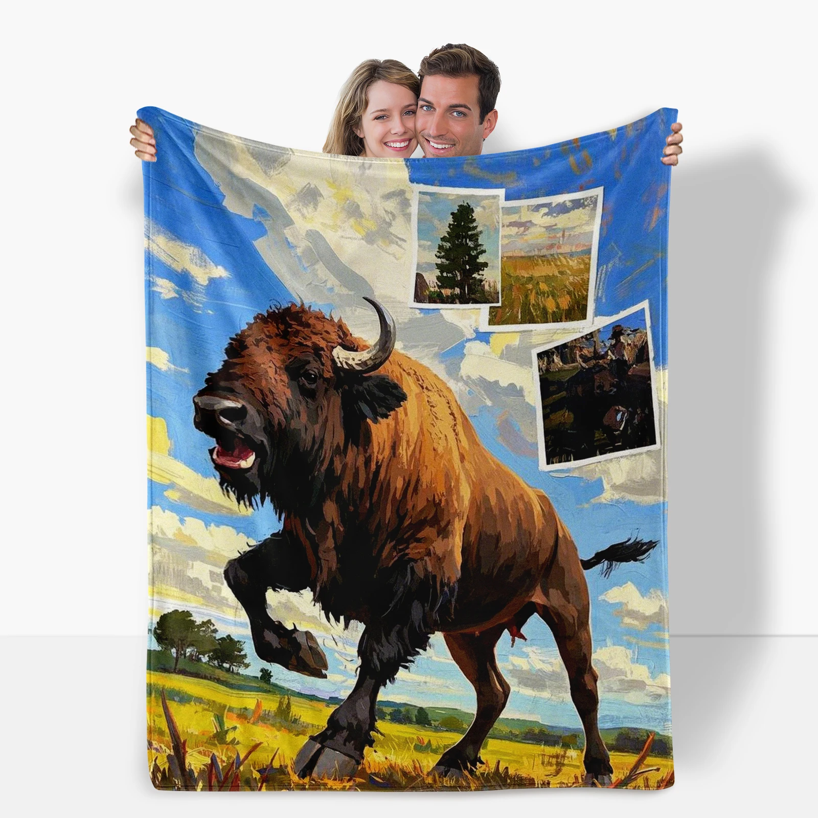 Реалистичное одеяло American Bison Running In Blue Sky обеспечивает комфорт и искрость воображения.
Реалистичное одеяло American Bison Running In Blue Sky обеспечивает комфорт и искрость воображения.