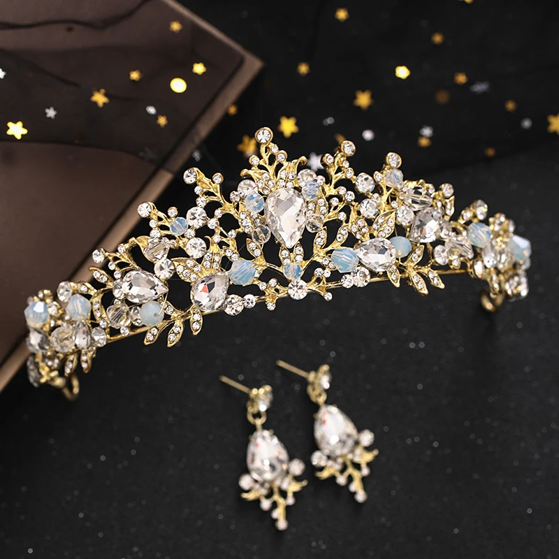 New Wedding Crown Earrings Hair Accessories Handmade Rhinestone Bridal Headdress Woman Prom Jewelry Tiara Diadem Gift
New Wedding Crown Earrings Hair Accessories Handmade Rhinestone Bridal Headdress Woman Prom Jewelry Tiara Diadem Gift