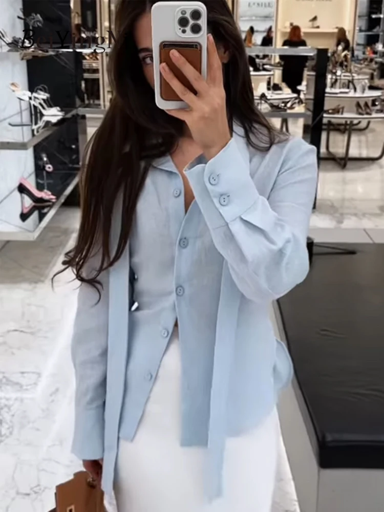 Beiyingni, бандажные рубашки с длинными рукавами, женские повседневные французские элегантные женские хлопковые топы, модные шикарные синие повседневные блузки 2023 г.
Beiyingni, бандажные рубашки с длинными рукавами, женские повседневные французские элегантные женские хлопковые топы, модные шикарные синие повседневные блузки 2023 г.