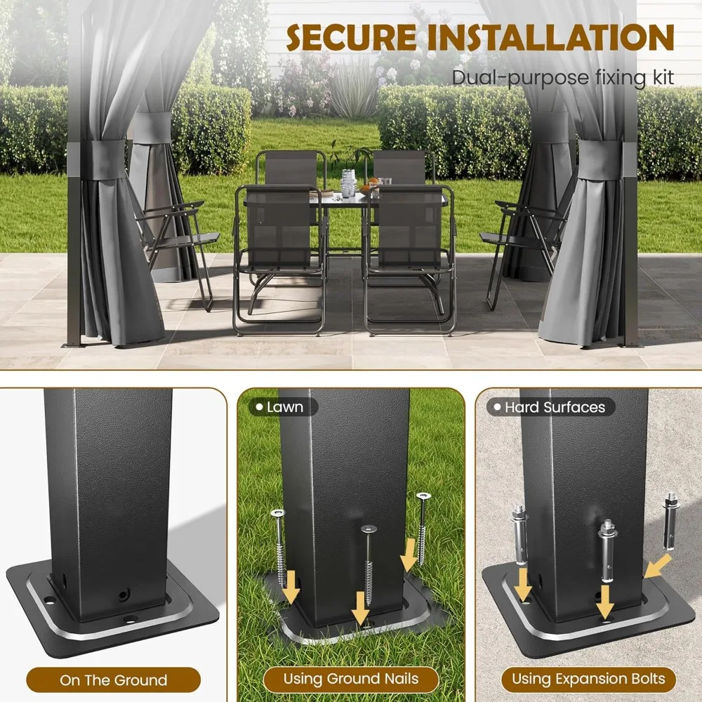 10'x10' Hardtop Gazebo Outdoor Patio Gazebo with Galvanized Steel Roof Weather-Resistant Deck Customized
10'x10' Hardtop Gazebo Outdoor Patio Gazebo with Galvanized Steel Roof Weather-Resistant Deck Customized