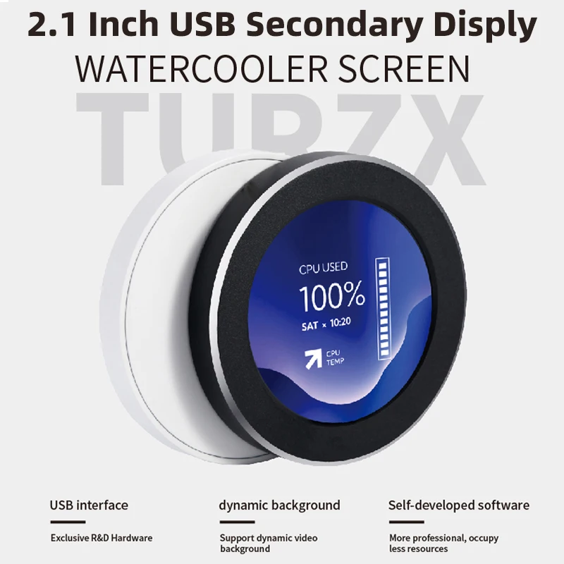USB-дисплей 2,1 дюйма для водяного охладителя процессора, дополнительный экран 480*480, круглый монитор, профессиональное программное обеспечение TURZX NO AIDA64
USB-дисплей 2,1 дюйма для водяного охладителя процессора, дополнительный экран 480*480, круглый монитор, профессиональное программное обеспечение TURZX NO AIDA64