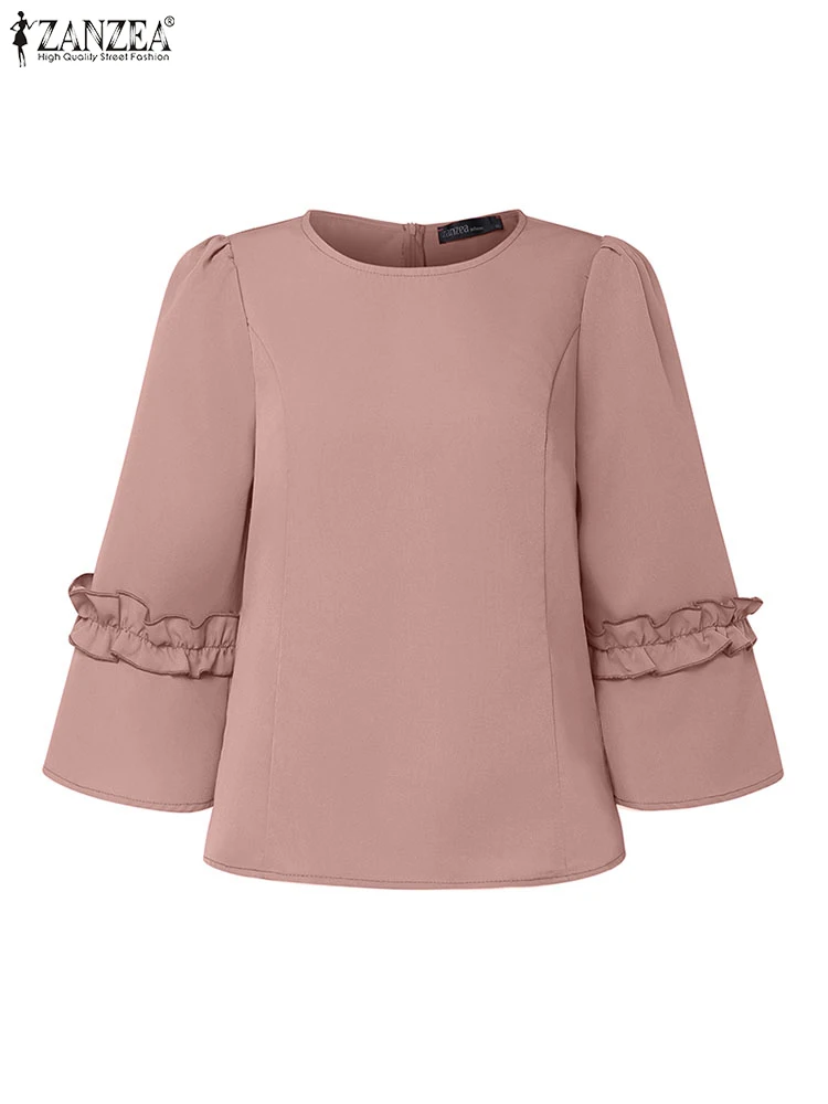 ZANZEA Summer Office Work Shirt Chic Women Blouses Elegant 3/4 Flare Sleeve Party Blusas StylishSolid Flounce Slim Tops Tunic
ZANZEA Summer Office Work Shirt Chic Women Blouses Elegant 3/4 Flare Sleeve Party Blusas StylishSolid Flounce Slim Tops Tunic