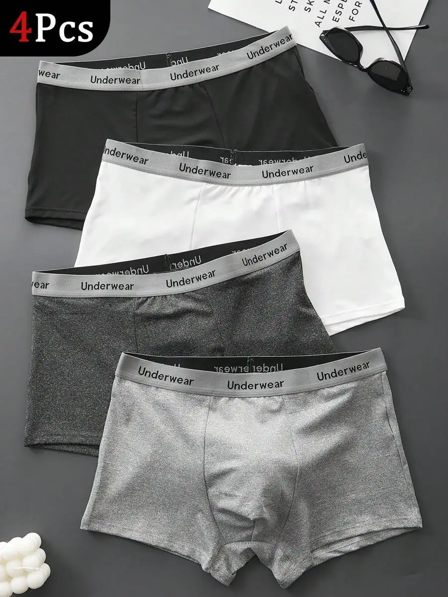 4pcs Mens Solid Color Elastic Boxer Briefs Comfortable Casual Sports Underwear
4pcs Mens Solid Color Elastic Boxer Briefs Comfortable Casual Sports Underwear