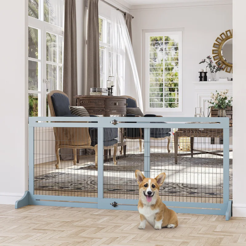 Freestanding Pet Gate with Adjustable Length Dog, Cat, Barrier for House, Doorway, Hallway, Blue-grey
Freestanding Pet Gate with Adjustable Length Dog, Cat, Barrier for House, Doorway, Hallway, Blue-grey