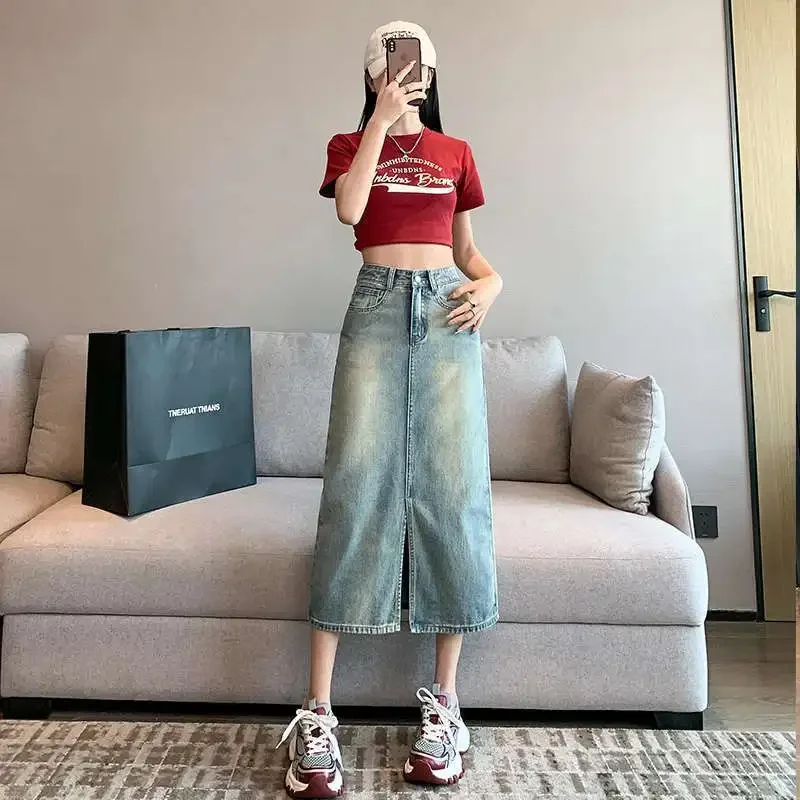 With Slit Woman Denim Skirt New In Casual Chic and Elegant Korean Style Clothing Sales Stylish High Waist Jeans Skirts for Women
With Slit Woman Denim Skirt New In Casual Chic and Elegant Korean Style Clothing Sales Stylish High Waist Jeans Skirts for Women